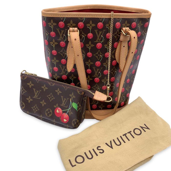 Louis Vuitton - Limited Edition Monogram Cerises Murakami Bucket Bag - 挂肩式皮包