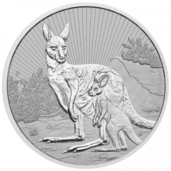 澳大利亚. 10 Dollars 2023 10 oz Second Generation Mother and Baby Kangaroo Silver Piedfort Coin BU In Capsule