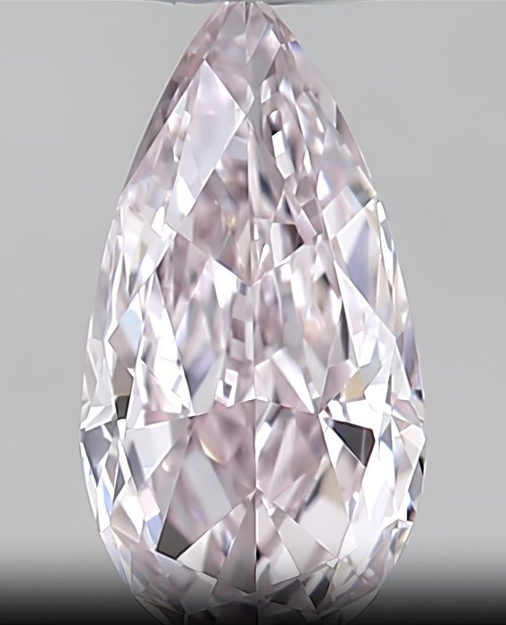 1 pcs 鑽石 - 0.18 ct - 梨形 - light pink - IF