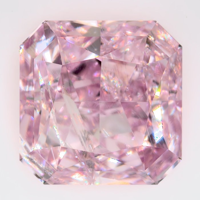 1 pcs Diamant - 0.30 ct - Radiant - Rose pourpre fantaisie - Non mentionné sur le certificat