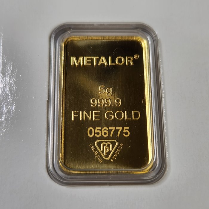 5 grams - Gold .999 - Metalor - With certificate