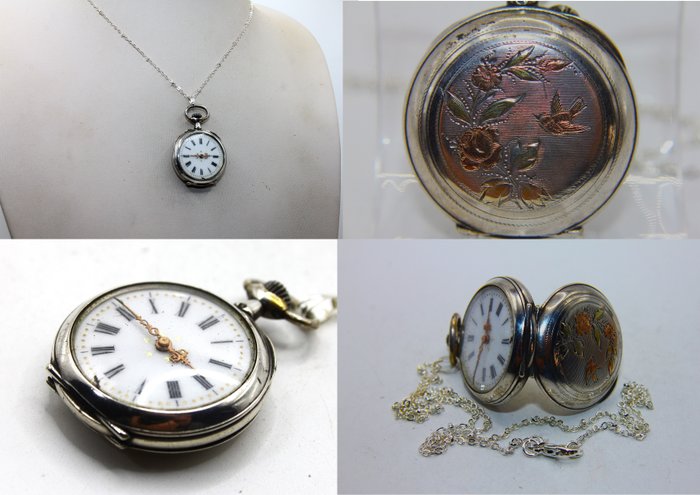Orologio da tasca in argento oro vermeil fine 1800 - 1850-1900