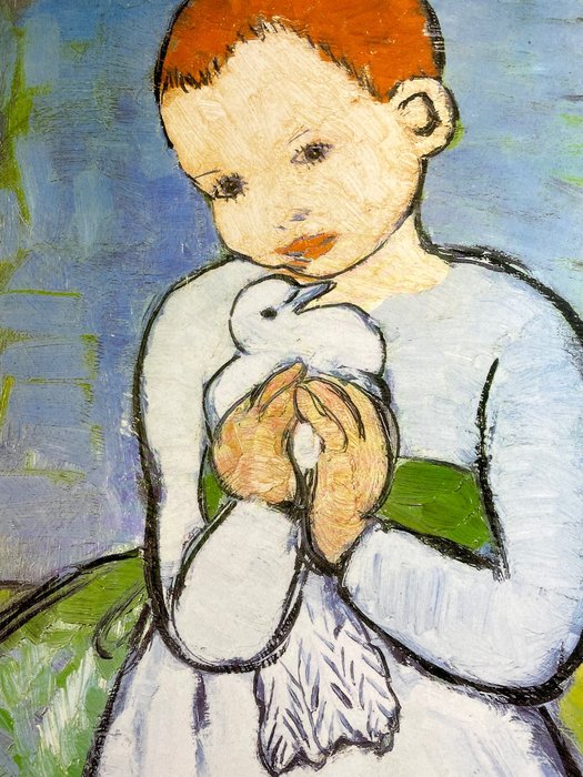 Pablo Picasso (after) - L'enfant au pigeon (1901) - anii `90