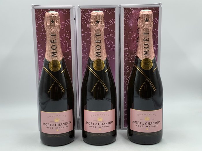 Moët & Chandon, Impérial - Champagne Rosé - 3 Flessen (0.75 liter)