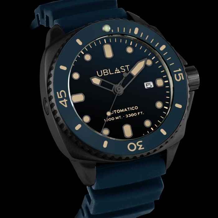 Ublast® - SeaStrong Blue Rubber Strap - UBSS46CBBU - Sub 100 ATM - Mężczyzna - Nowy
