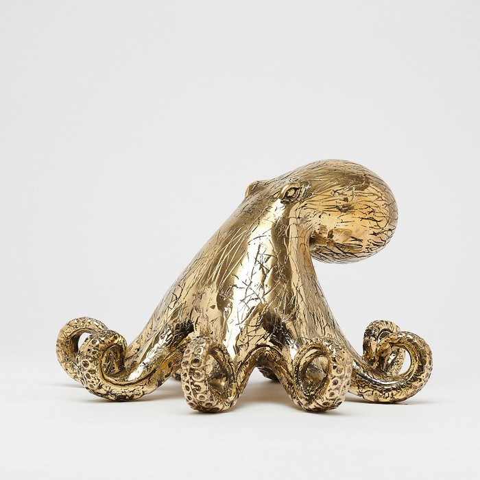 Posąg, No Reserve Price -  A Octopus Sculpture in Polished Bronze - 11 cm - Brązowy