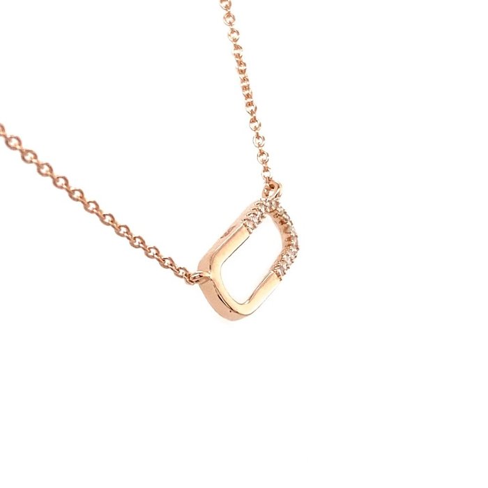 14 karaat Rosé goud – Ketting met hanger – 0.06 ct Diamant