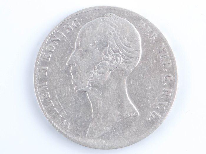Niederlande. Willem II (1840-1849). 2 1/2 Gulden 1845 (parel op de band)