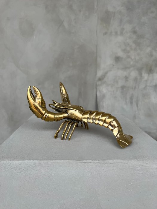 雕塑, No Reserve Price - Lobster Polished Bronze - 11 cm - 黄铜色