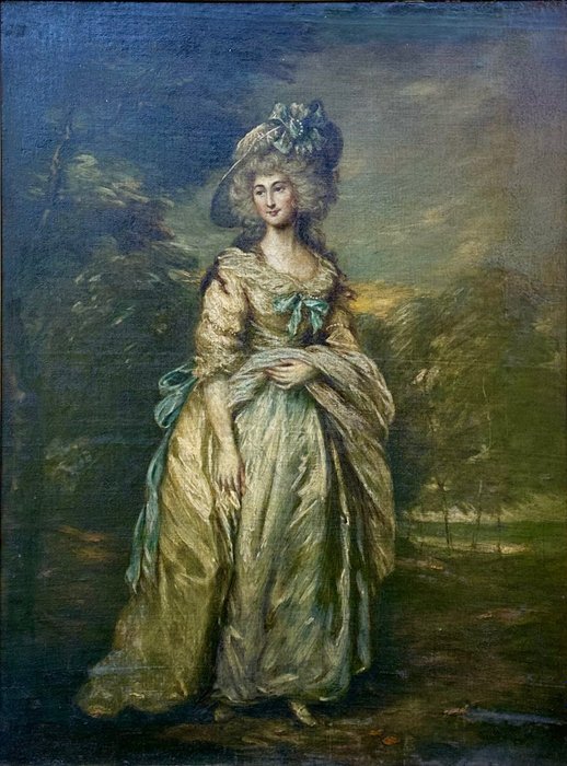 Thomas Gainsborough (1727-1788), Follower of - A full length portrait of Lady Sophia Charlotte Sheffield