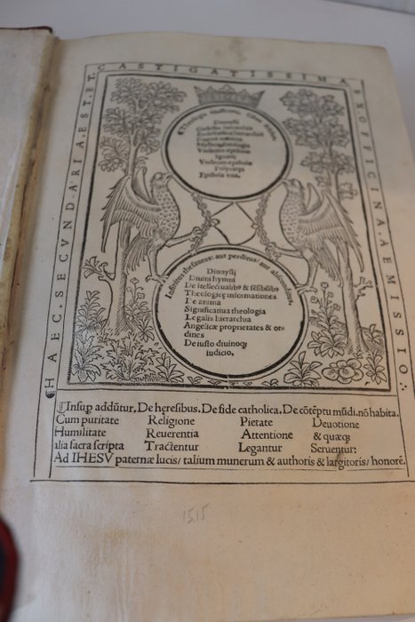 Ficino Marsilio Dionysus / Jacques Lefèvre d'Étaples - Dionysii coelestis hierarchia / Introductorium Astronomicum - 1515