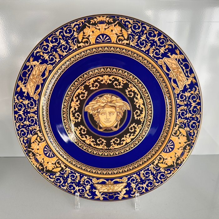 Rosenthal - Versace - Prato - Wandteller Medusa - Blau Platzteller - 30 cm - Porcelana