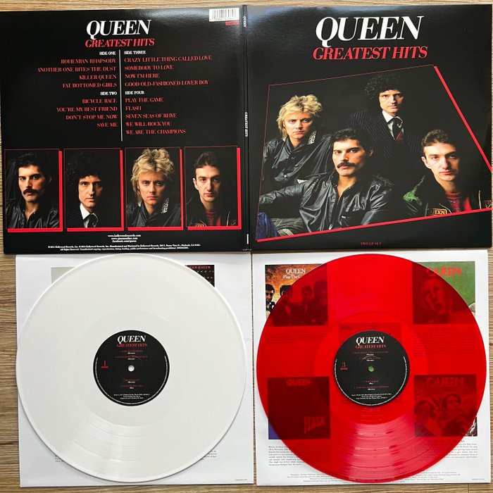 Queen - Greatest Hits I [coloured red and white Vinyl pressing] double  album, Limited Edition - LP - 180 gram, Coloured vinyl - 2022 - Catawiki