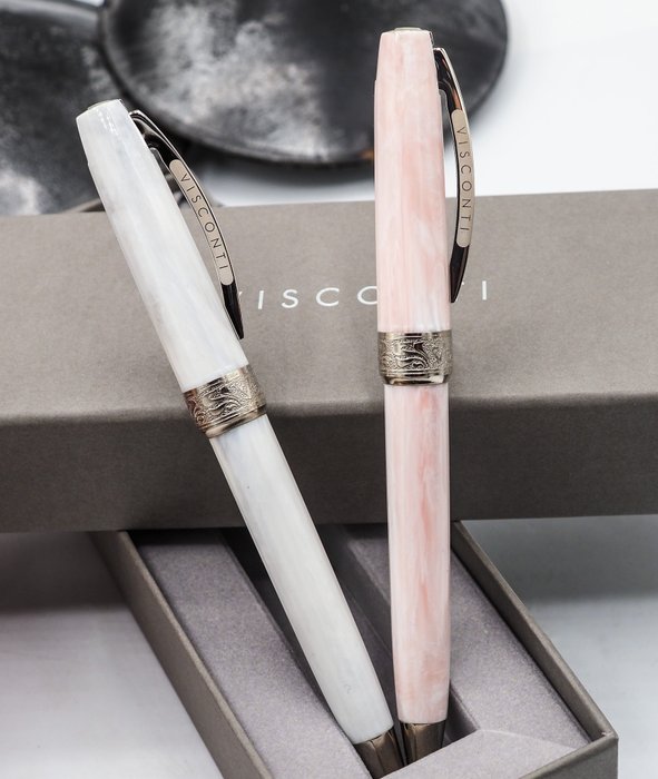 Visconti - SET of two Venus Marmo Rose and White - Kugelschreiber