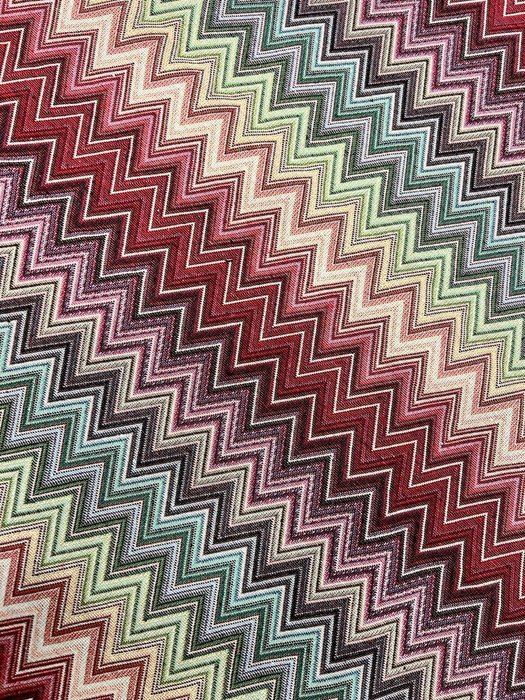 San Leucio - tissu damassé zigzag bordeaux pastel - Textile  - 280 cm - 260 cm