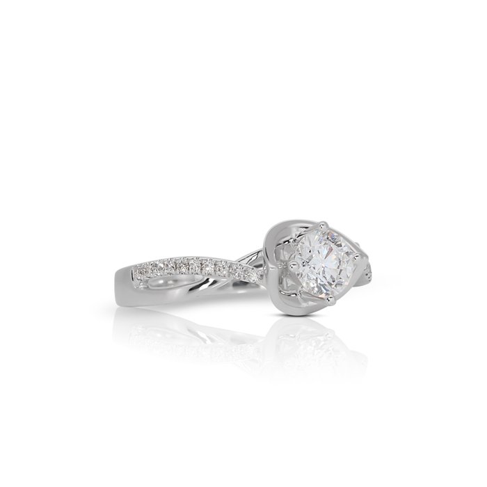 Ring - 18 kraat Hvidguld -  0.65 tw. Diamant  (Natur) - Diamant 