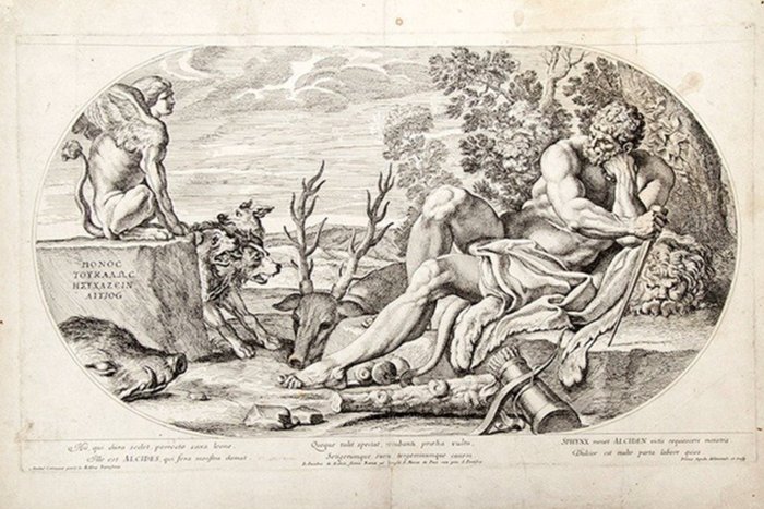Pietro Aquila (1630-1692) - El reposo de Hércules