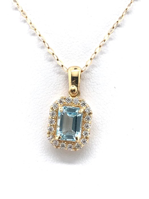 Sans Prix de Réserve - NESSUN PREZZO DI RISERVA - Collier - 18 carats Or jaune -  1.30 tw. Topaze - Diamant 