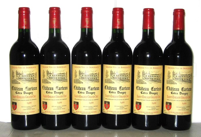 1999 Château Carteau "Côtes Daugay" - Saint-Émilion Grand Cru - 6 Flaskor (0,75L)