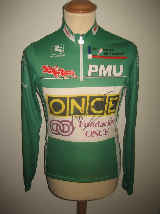 O.N.C.E. - Groene trui - Tour de France - Cycling - Laurent Jalabert - 1995 - Cycling shirt
