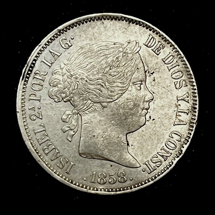 Spain. Isabel II (1833-1868). 20 Reales - 1858 - Madrid - (R288)