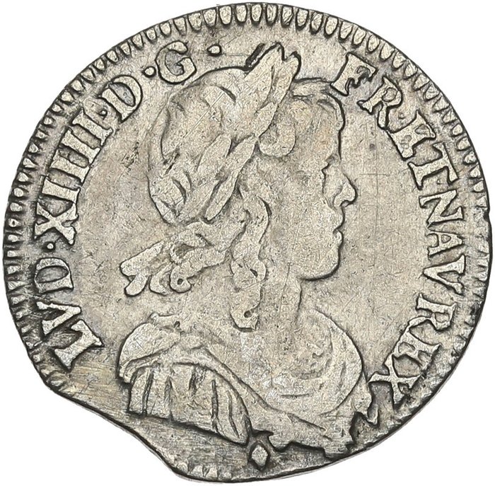 Frankrig. Ludvig 14. (1643-1715). 1/12 Écu mèche longue 1657-&, Aix-en-Provence
