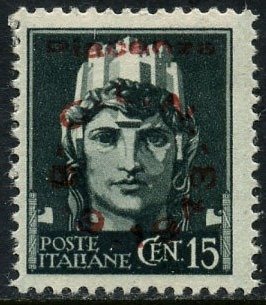 Italie 1945 - Plaisance CLN 15 centimes. Tirage à 100 exemplaires. Certificat. - Errani Raybaudi N. 1