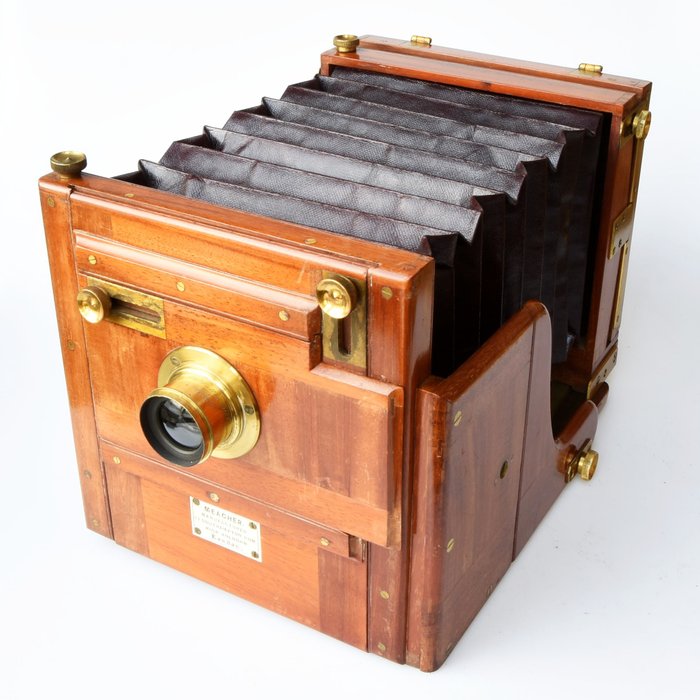 Meagher Tailboard camera (half plate) met  Dallmeyer 1aa Rectilinear Großformatkamera