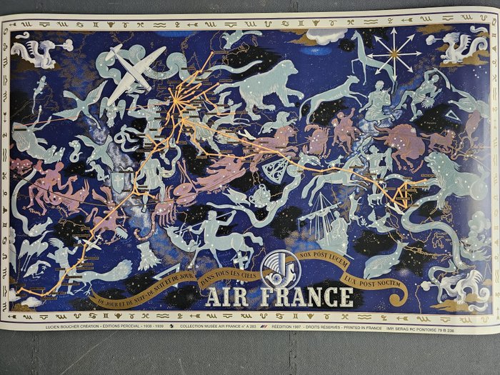 after Lucien Boucher - AIR FRANCE - Carte Constellations