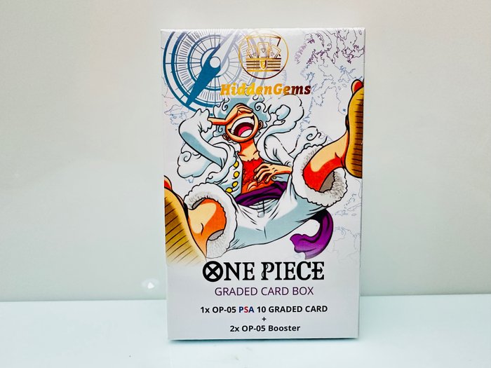 HiddenGems - 1 Sealed box - OP05 - Awakening of the new Era - One Piece PSA 10 Graded Card Box + 2 Booster Packs Japanese