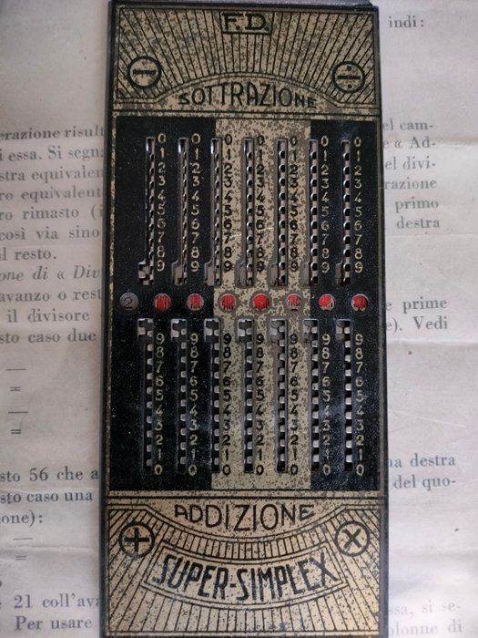 Super Simplex - Kalkulator - Mosiądz - 1930-1940