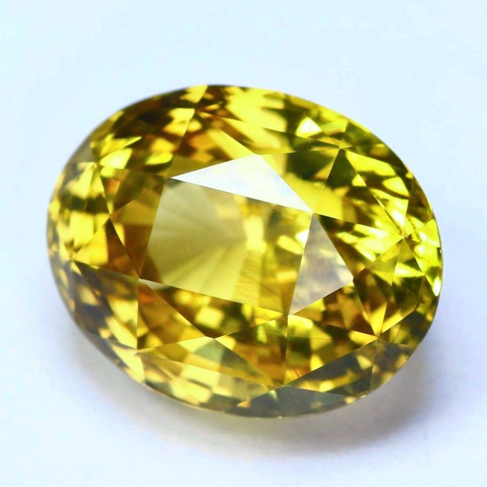 1 pcs GIA 认证稀有绿黄色 金绿宝石 - 7.56 ct