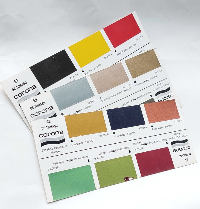 Charte de couleurs - De Tomaso