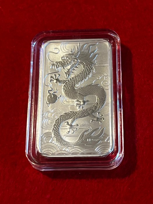 Australië. 1 Dollar 2018 moneda rectangular Dragon 1 Oz