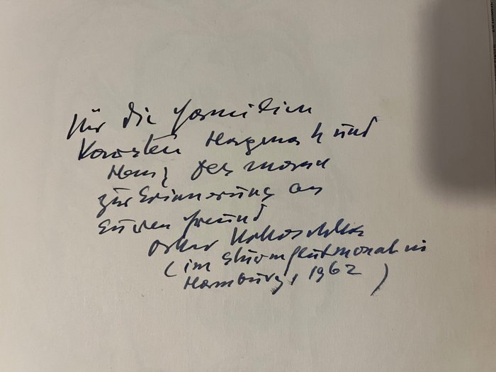 Signed; Oskar Kokoschka - Oskar Kokoschka [with dedication] - 1959