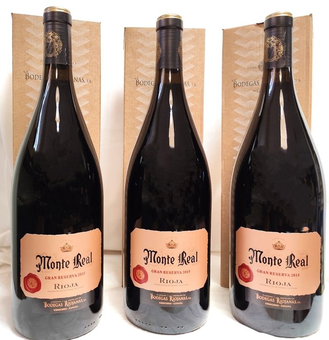 2015 Bodegas Riojanas, Monte Real - Rioja Gran Reserva - 3 Magnumflasche (1,5 L)