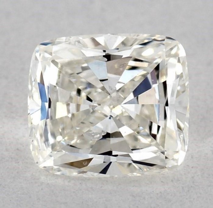 1 pcs 鑽石 - 0.44 ct - 枕形 - I(極微黃、正面看為白色) - SI2