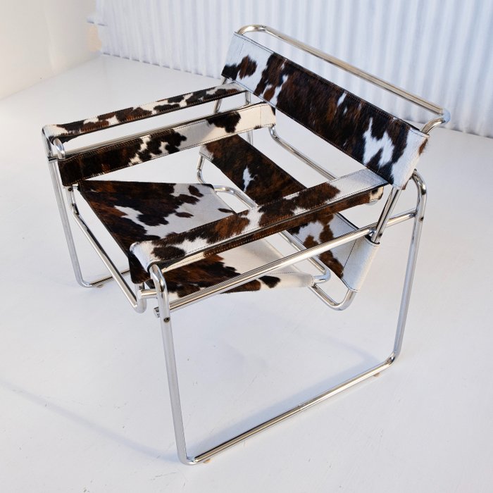 Marcel Breuer - 扶手椅子 - 瓦西里椅 - 皮革, 钢