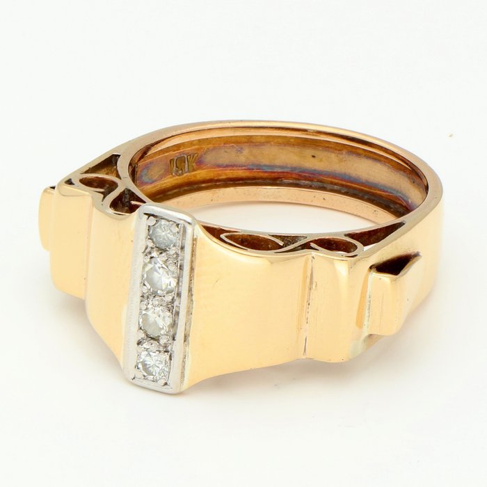 18 karaat Goud – Ring – 0.12 ct Diamant
