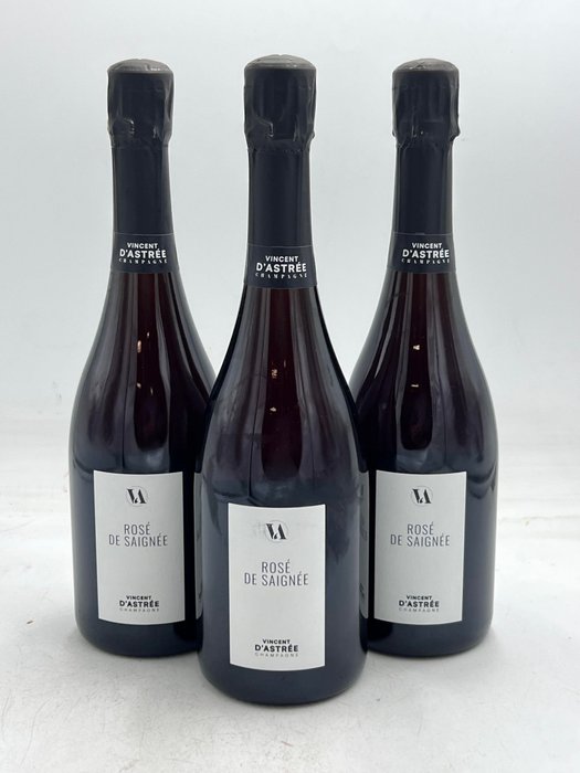 Vincent d'Astrée, Vincent d'Astrée Brut Rosé de Saignée - Champagne Brut - 3 Bottles (0.75L)
