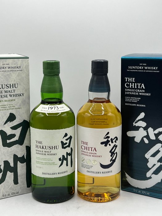 Hakushu Distiller's Reserve & Chita - Suntory  - 70cl - 2 bottiglie