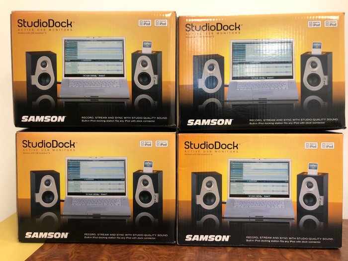 SAMSON - 4 ζεύγη Studiodock 3i Active Monitor με βάση σύνδεσης για iPod Σετ ενεργών ηχείων