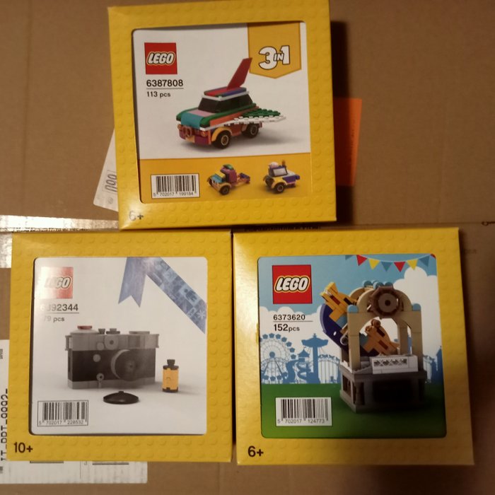Lego - Promotional - 6387808 - 6373620 - 6392344 - Macchina volante - Giro  sulla nave altalena - Macchina fotografica vintage / Ritirato - MISB -  Catawiki