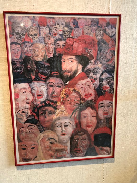 after James Ensor - Zelfportret met maskers door James Ensor