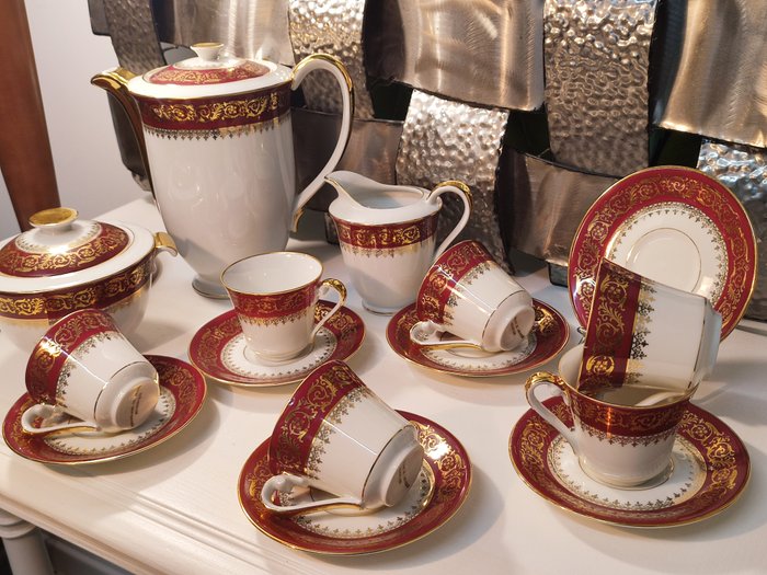 Porcelaine André - Table service (15) - Service à café - 12 personnes -  Modèle de style Louis XV - Limoges porcelain - Catawiki