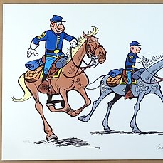 Lambil, Willy - 1 Offset Print - Les Tuniques Bleues - Le galop - 2009 Comic Art