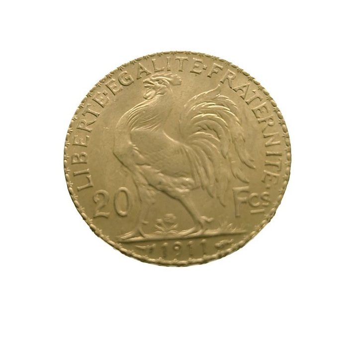 Franța. Third Republic (1870-1940). 20 Francs 1911 Marianne