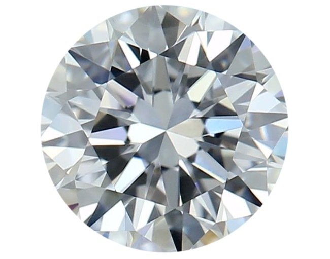 1 pcs 钻石 - 0.91 ct - 圆形, ----无底价---理想切工钻石--- - F - 无瑕疵的