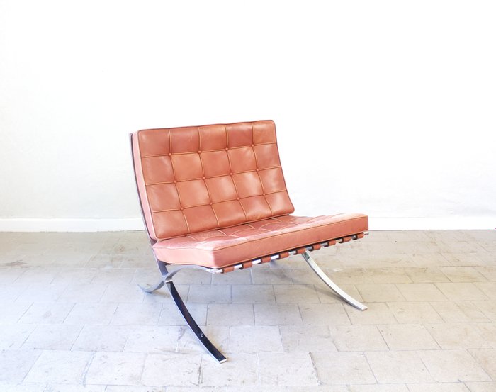 Knoll - Ludwig Mies van der Rohe - 扶手椅子 (1) - Barcelona椅 - 皮革, 钢