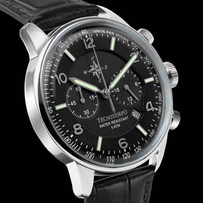 Tecnotempo® - Chronograph - Limited Edition "Wind Rose" - TT.50.CRRVN2 (Black) - Heren - 2011-heden